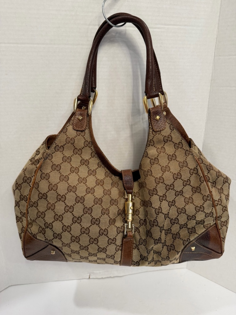 GUCCI JACKIE BROWN GG CANVAS & LEATHER